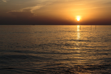 Fototapeta premium Beautiful landscape of summer sunset or sunrise