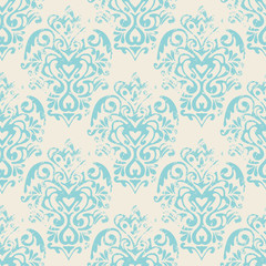 damask grunge vector seamless pattern