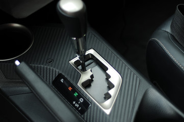 Black new japanese car auto in details