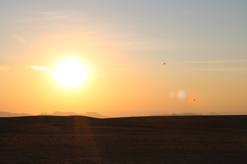 Balloons in the Namib desert - sunset at Sossousvlei