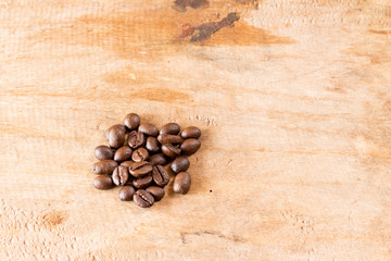 Coffee on grunge wooden background