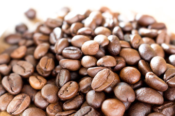 Coffee on grunge wooden background