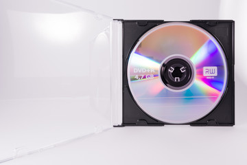 Blank DVD CD Rewriteable Circle Closeup Case Transparent Plastic