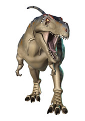 3D Rendering Dinosaur Tyrannosaurus on White