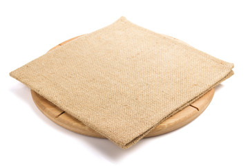  board and napkin isolated on white