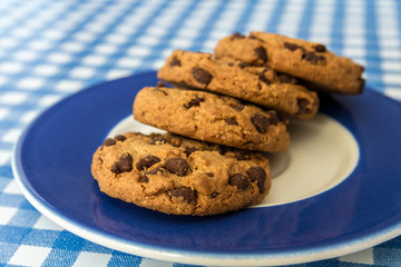 chocolate chip cookies on a plate