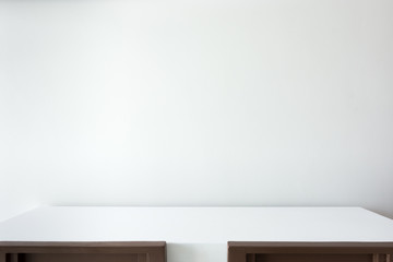 white table and white background
