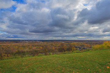 The city of Vladimir, the view from the high bank of the Klyazma river.
