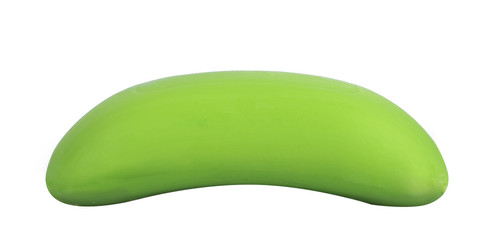 Green soap on a white, isolated background.