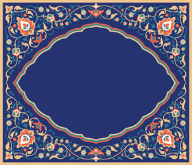Floral frame in eastern style - 122407351