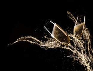 Glasses of champagne, celebration theme. © Lukas Gojda