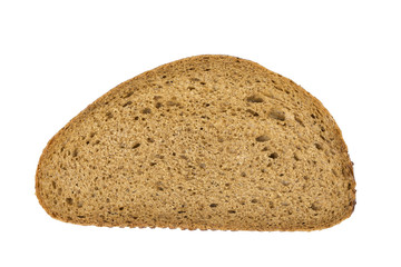 Brown bread slice isolated on white