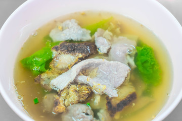 Pork with veggies in soup
