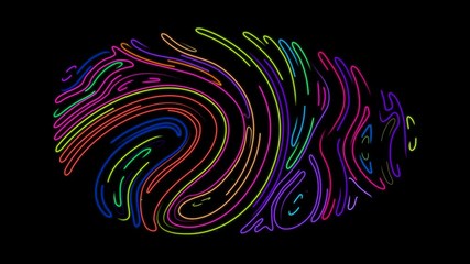 A looping colorful fingerprint pulsing with glows and alpha channel. - Powered by Adobe