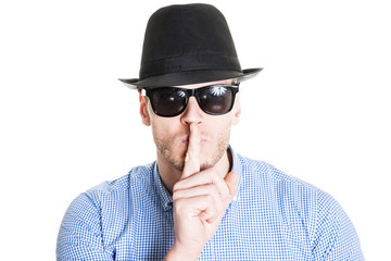 Spionage - Psst Shhh Geheimnis Konzept