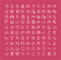 Set Vector Flat Line Icons Accounting and Finance