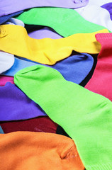 Textile colorful socks background 