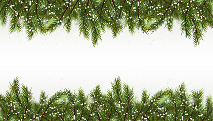stmas background-Realistic frame with fir 