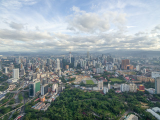 Fototapeta na wymiar Aerial view of downtown Kuala Lumpur