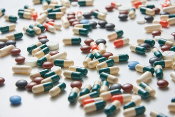 different colored pills