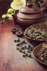 different types of green tea  (dark)