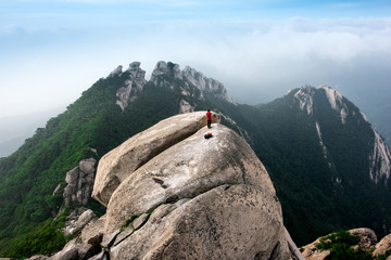 Naklejka premium the rock view on the mountain in korea