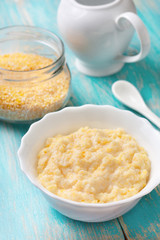 Obraz na płótnie Canvas Dietary breakfast with corn porridge