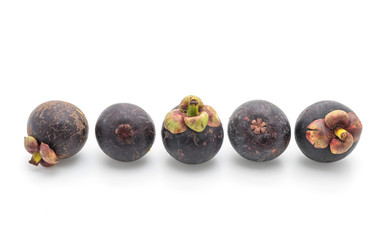 fresh mangosteen on white