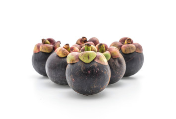 fresh mangosteen on white