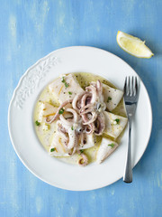 rustic mediterranean grill squid