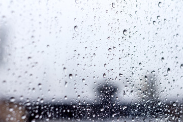 drops water after rainy on home window