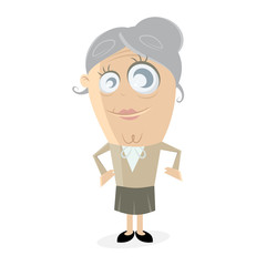 clipart of a happy senior woman