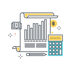 Color line, statistics, analytics illustration