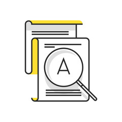 Sweets icon, magnifier, search, details concept