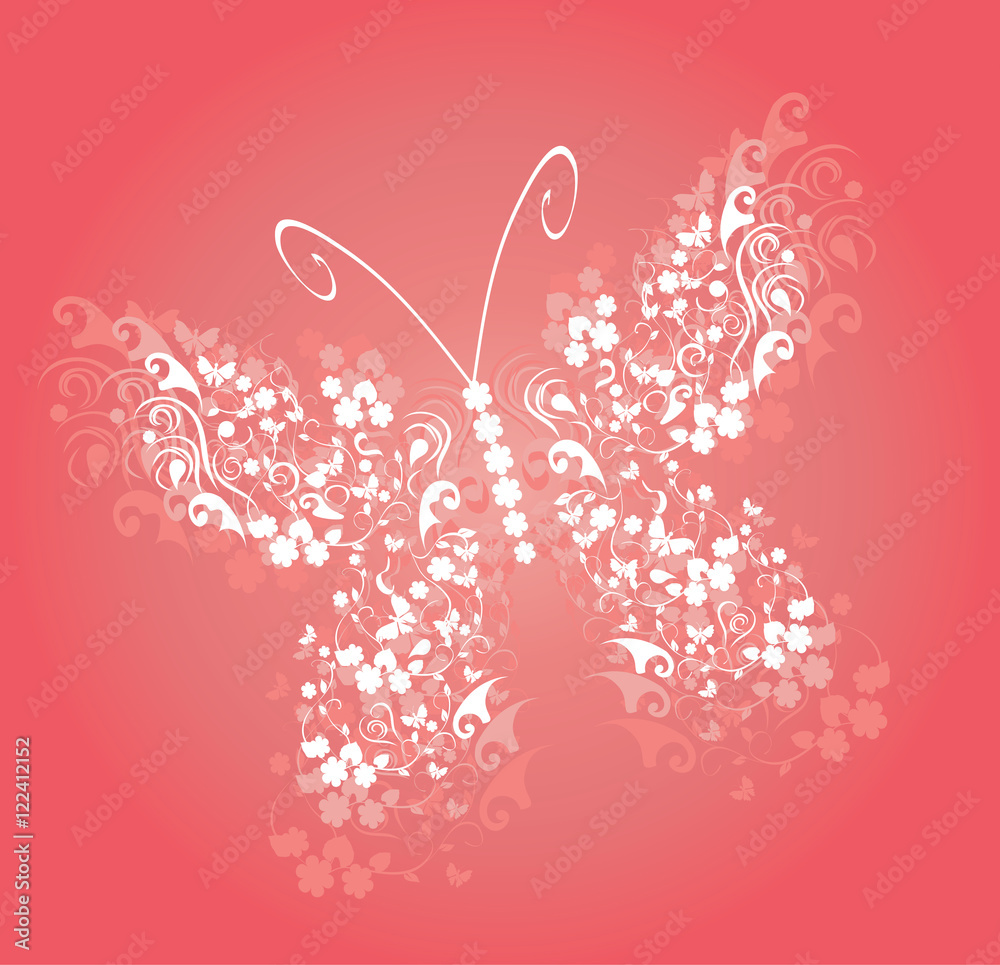 Wall mural vintage butterfly vector