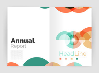 Transparent circle composition on business annual report flyer