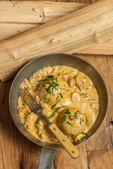 Knödel mit Pilzen
