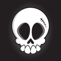 Cartoon vector skull.
