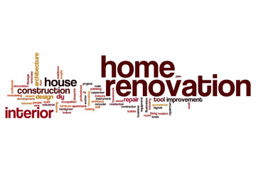 Home renovation word cloud