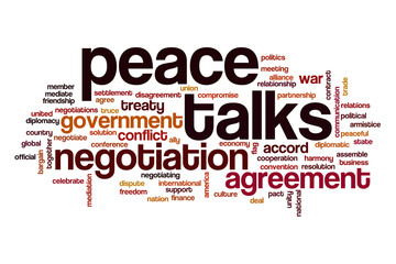 Peace talks word cloud
