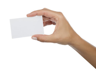 Obraz premium Business Card on Hand Isolated 