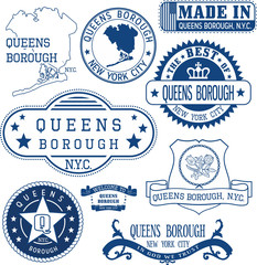 generic stamps and signs of Queens borough, NYC