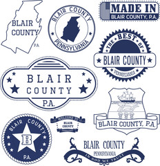 Naklejka premium generic stamps and signs of Blair county, PA