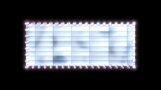 A 10 second loop of flashing lights on an isolated marquee.