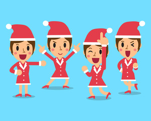 Fototapeta premium Set of christmas woman