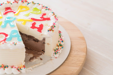 happy birthday cake on table