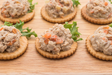 tuna salad with cracker