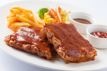 Barbecue ribs steak