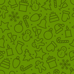 Christmas icon set seamless pattern