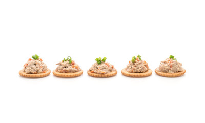 tuna salad with cracker